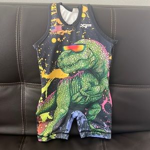 XPA Xtreme Pro youth YM dinosaur wrestling singlet